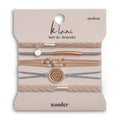 "Wonder" Soft Creams & Blues with Pearls & Gold Hair Tie Bracelets