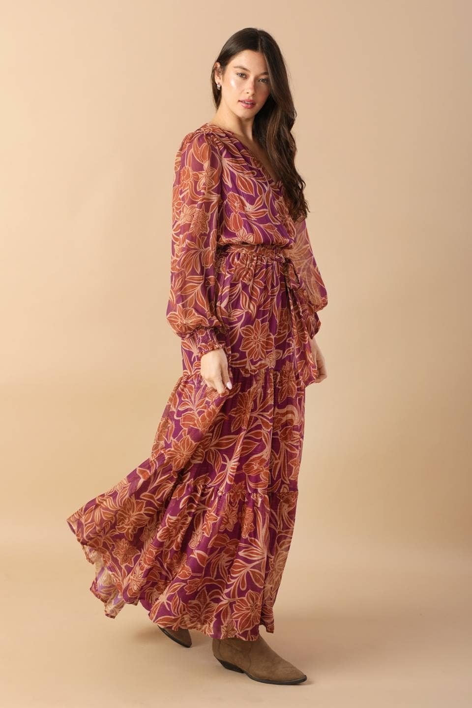 A printed woven maxi dress - ID21781