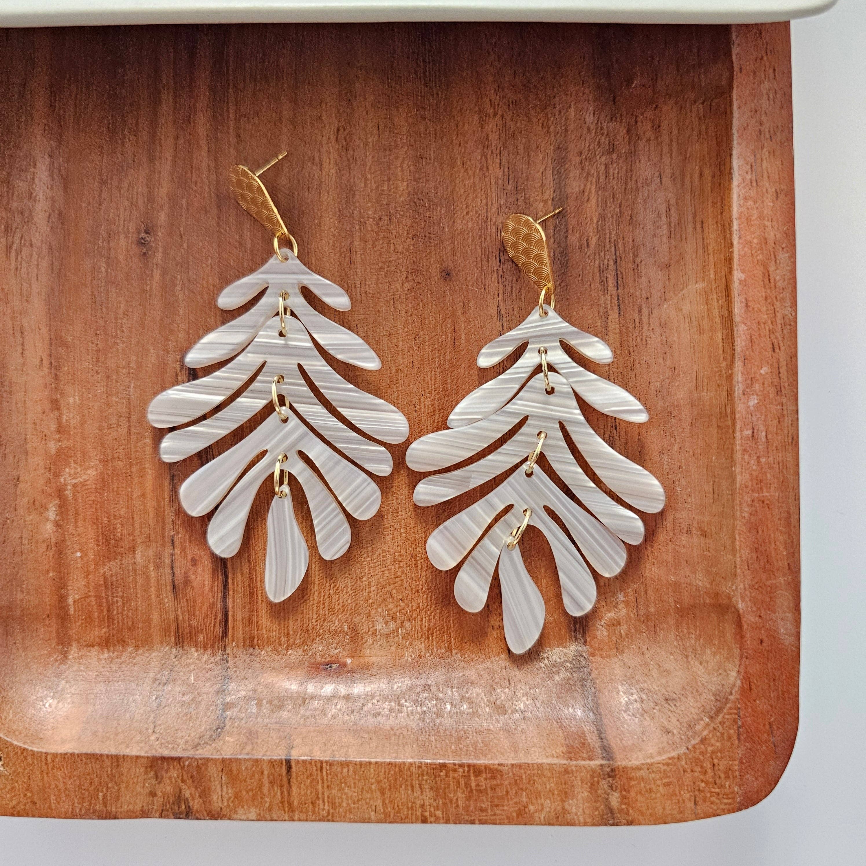 Palm Earrings - Seashell // Jewelry, Resort