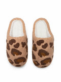 Indoor / Outdoor Slippers - Leopard Print - Brown