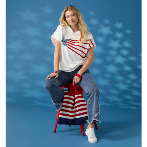 America Striped Shopper Tote