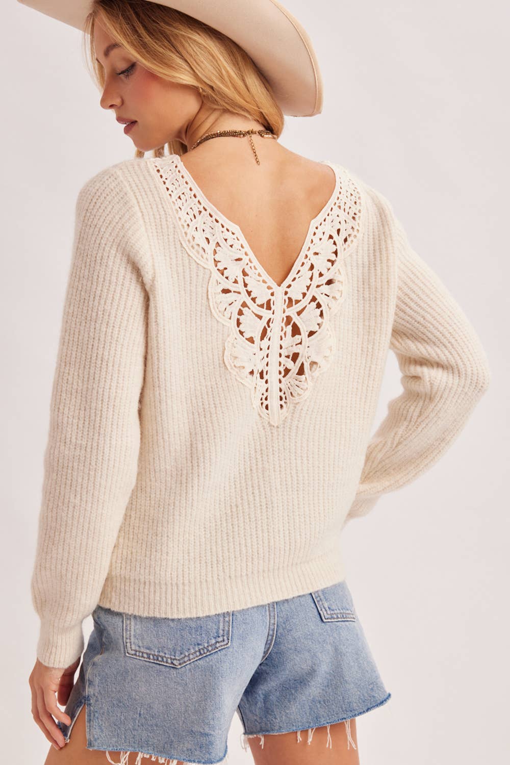Back Lace Sweater