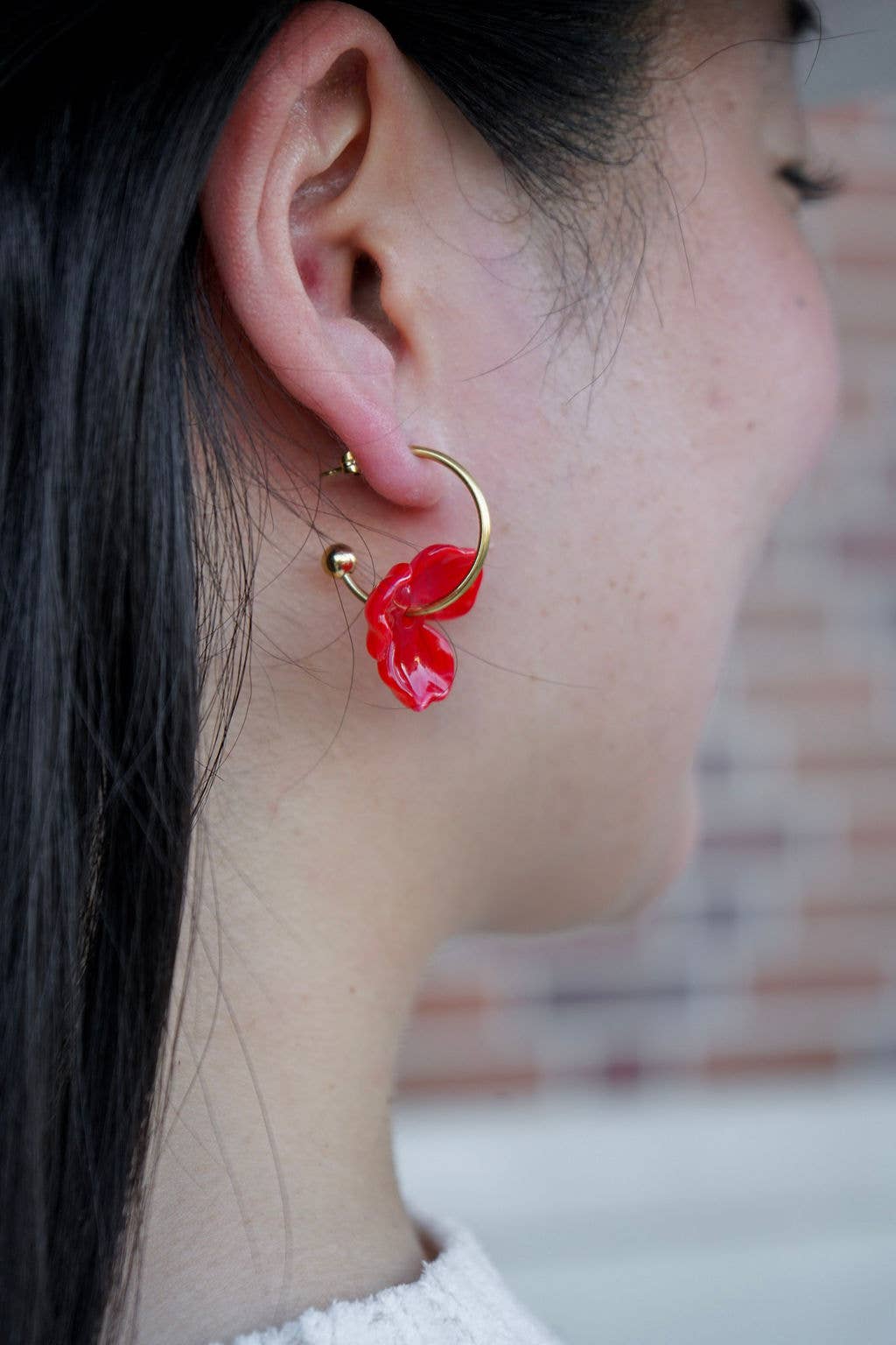 Magnolia Hoops - Poppy Red // Jewelry, Earrings, Fall
