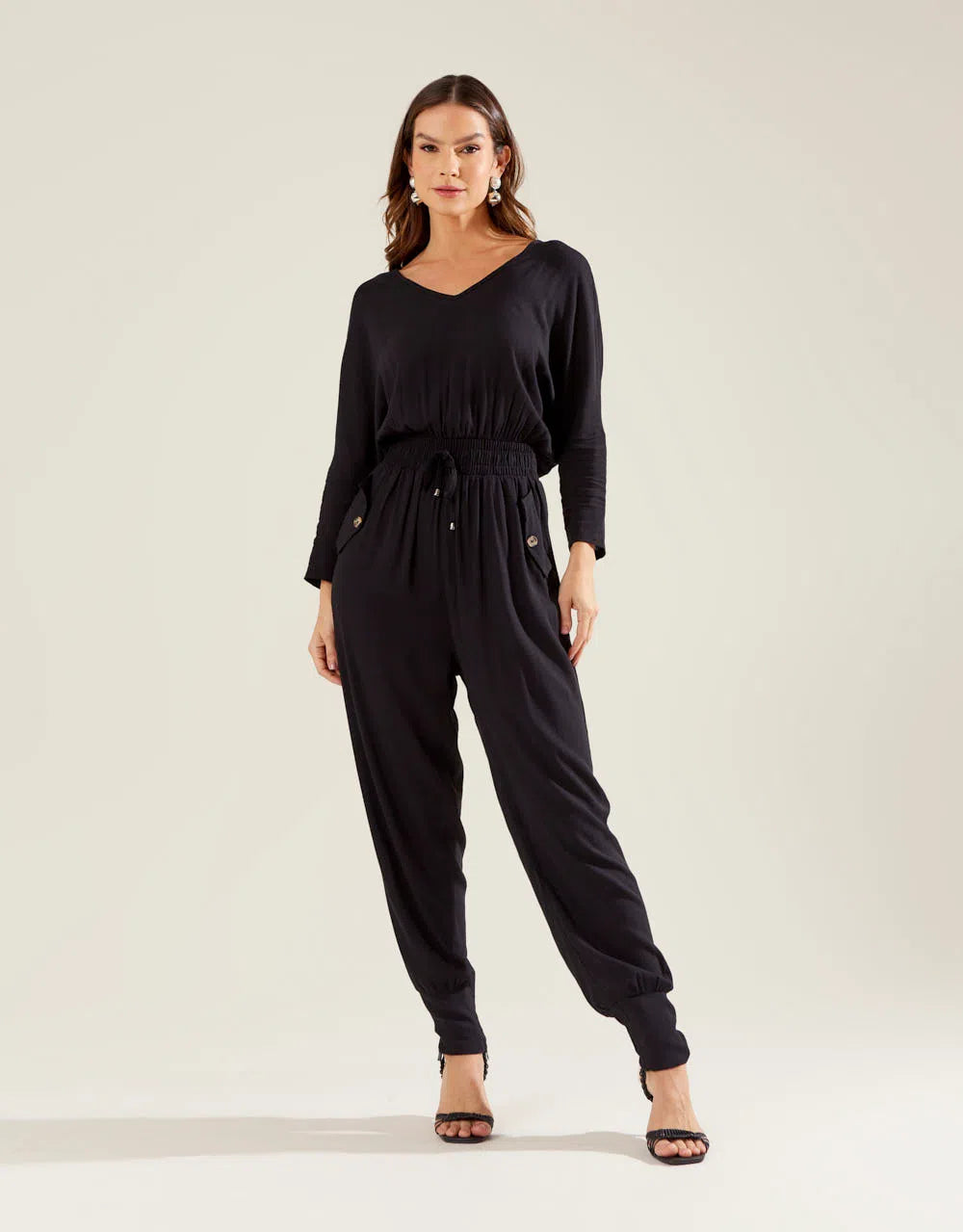 7/8 Sleeve Jogging Jumpsuit