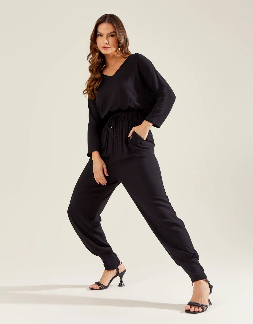 7/8 Sleeve Jogging Jumpsuit