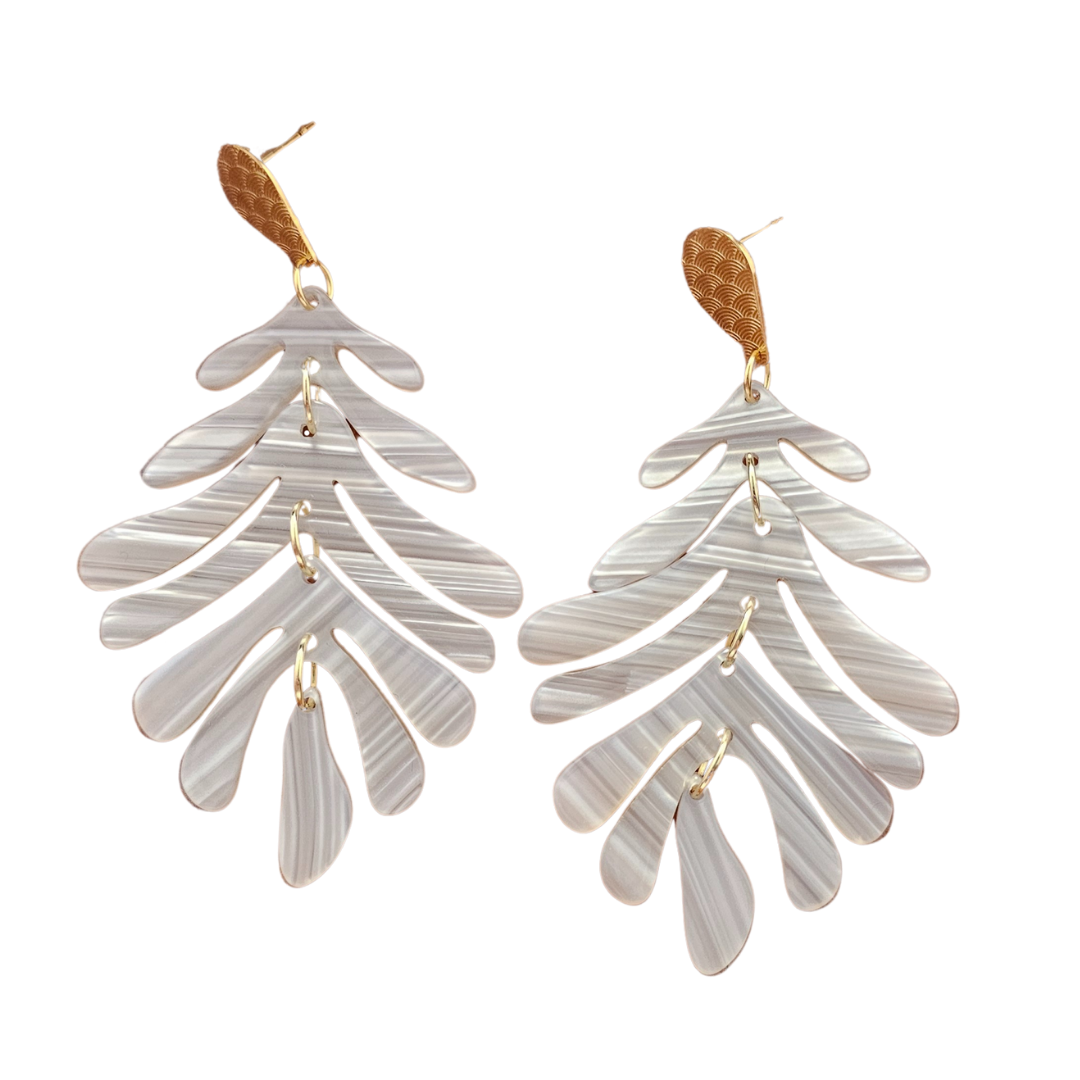 Palm Earrings - Seashell // Jewelry, Resort
