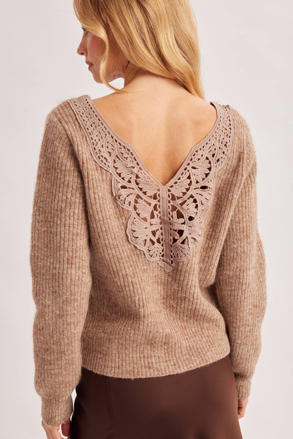 Back Lace Sweater