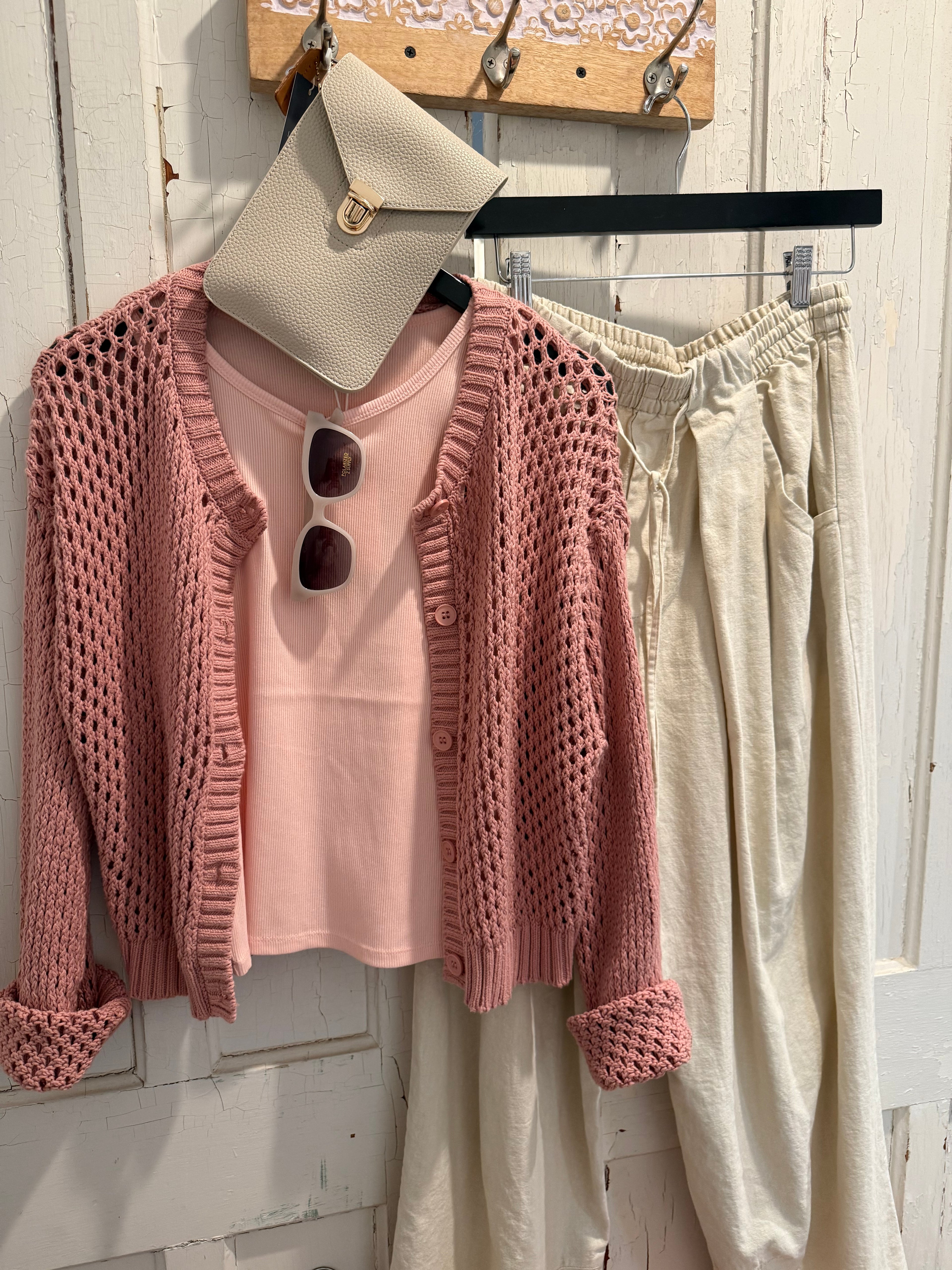 Crocheted Knit Buttondown