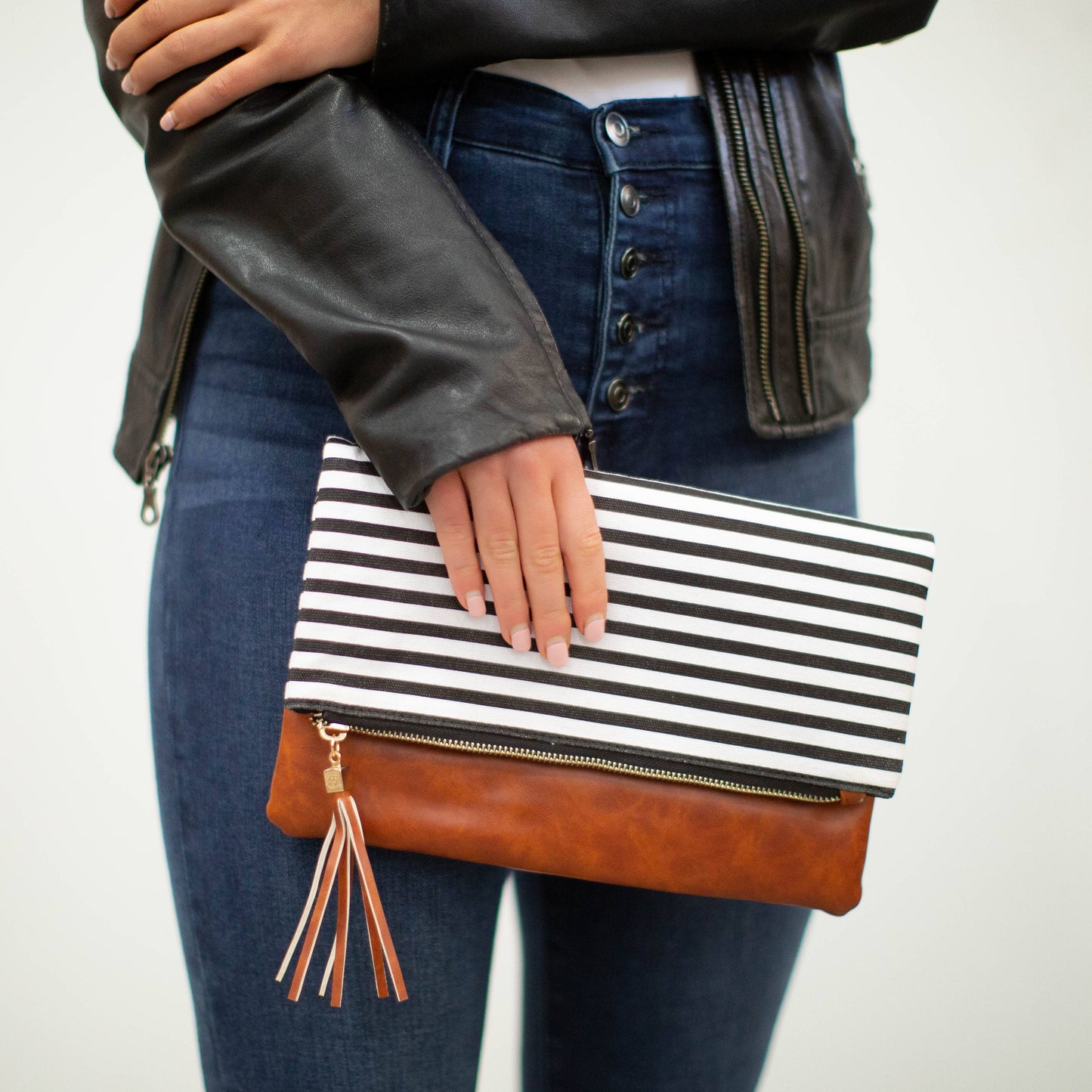 FoldOver Stripe Clutch -