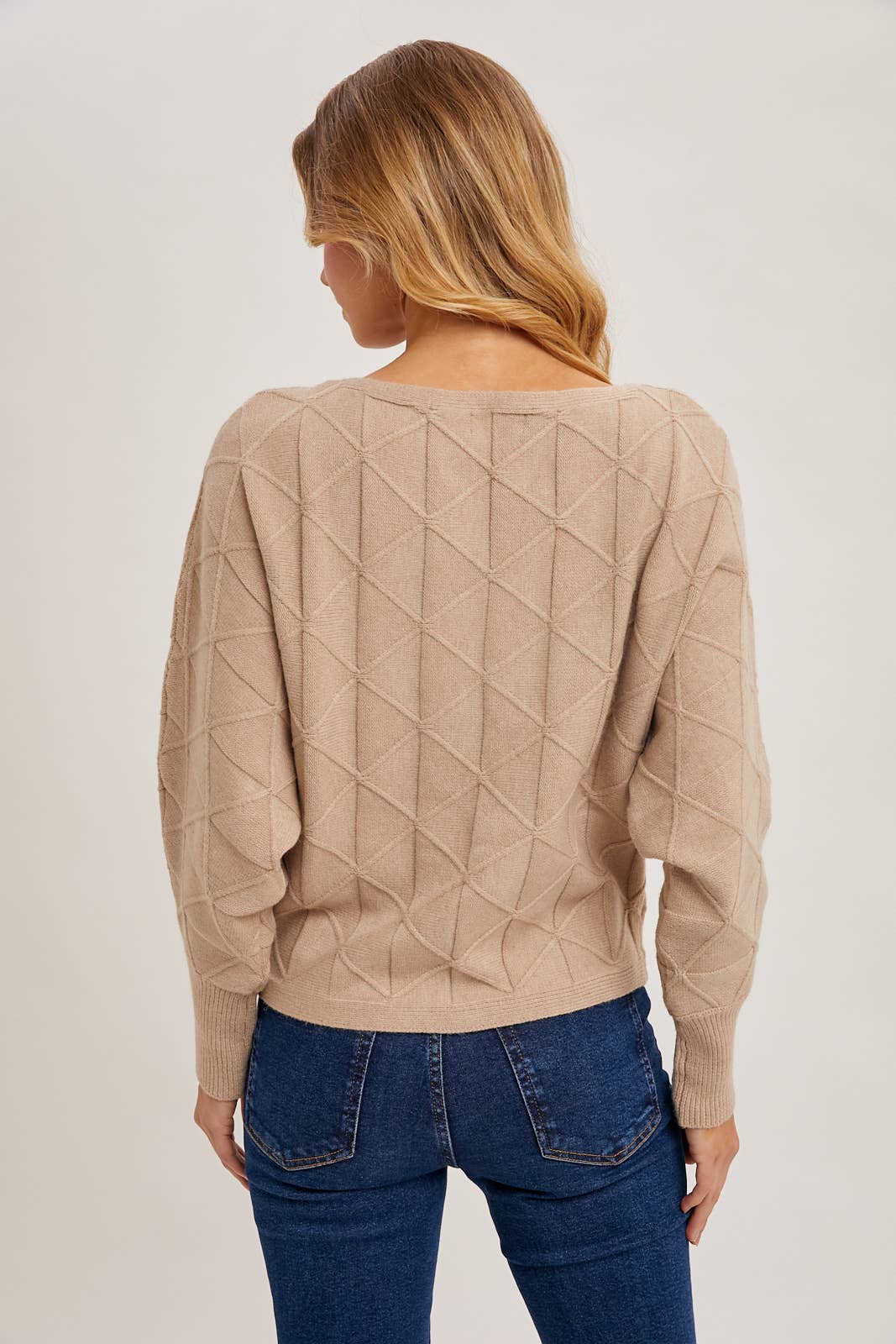 Boat Neck Diamond Sweater