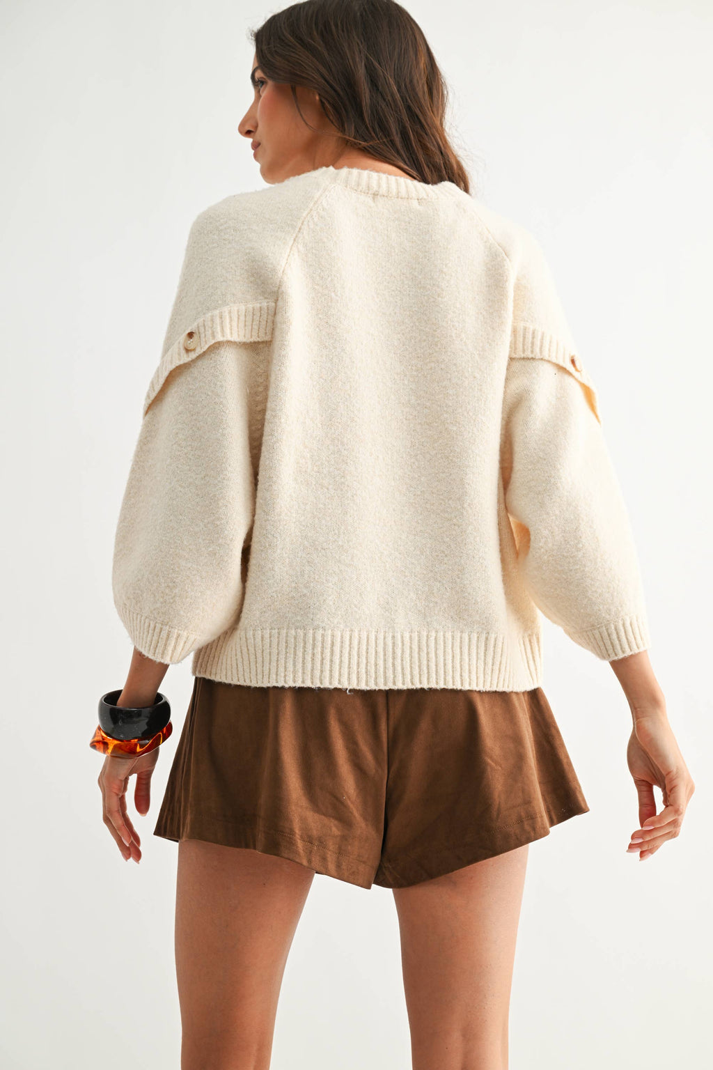 Button Sleeve Pullover