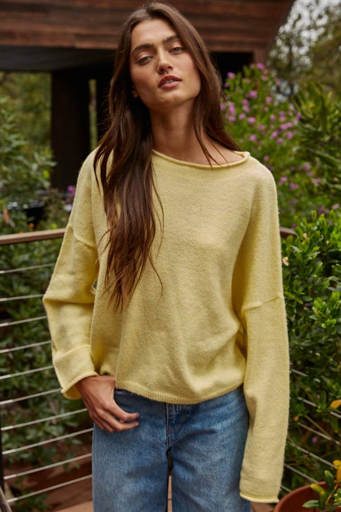 Rolled Neck Sweater Top