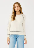 Black Contrast Crewneck Pullover