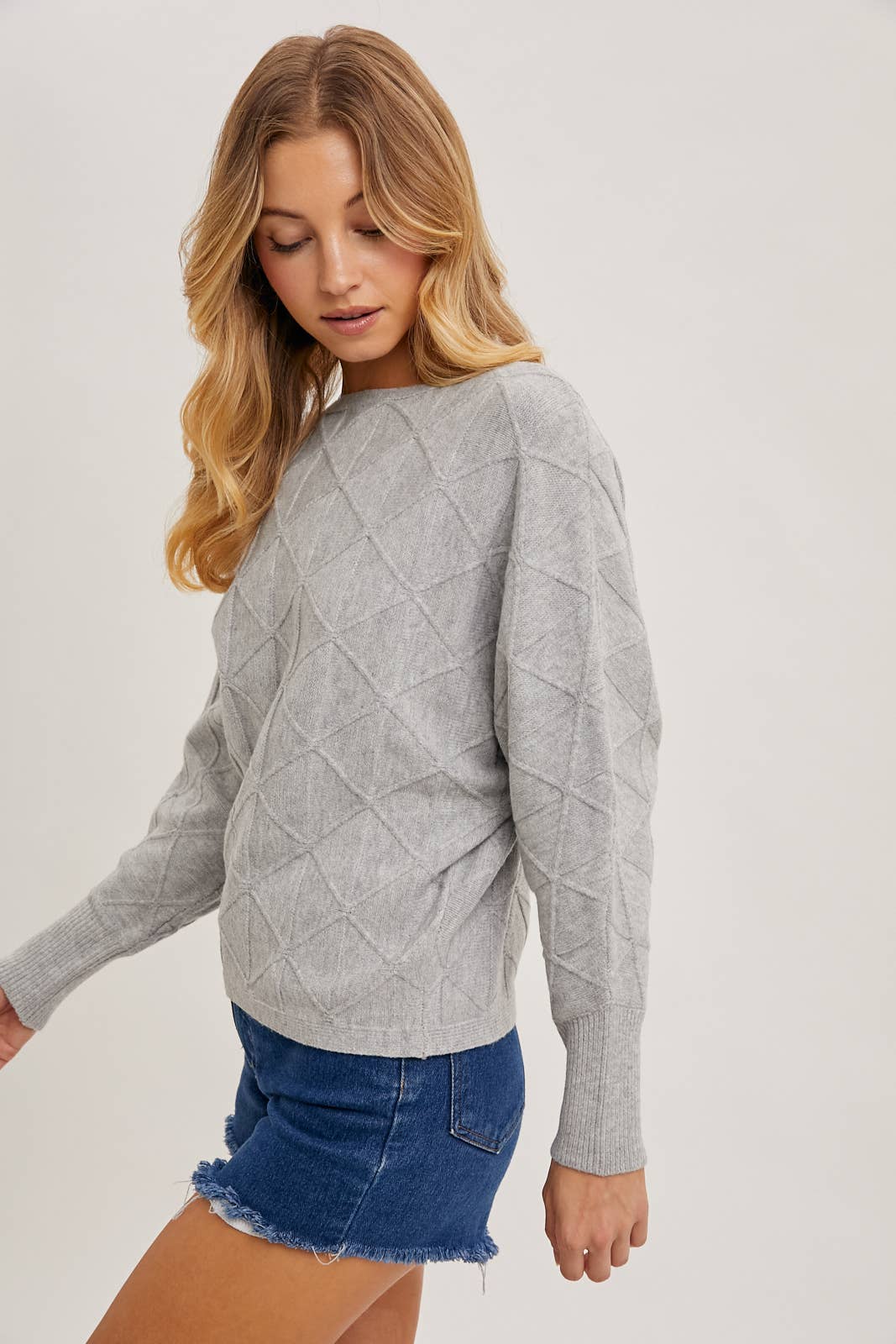 Boat Neck Diamond Sweater