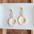 Lana Earrings - Light Rattan Seashell // Resort, Jewelry