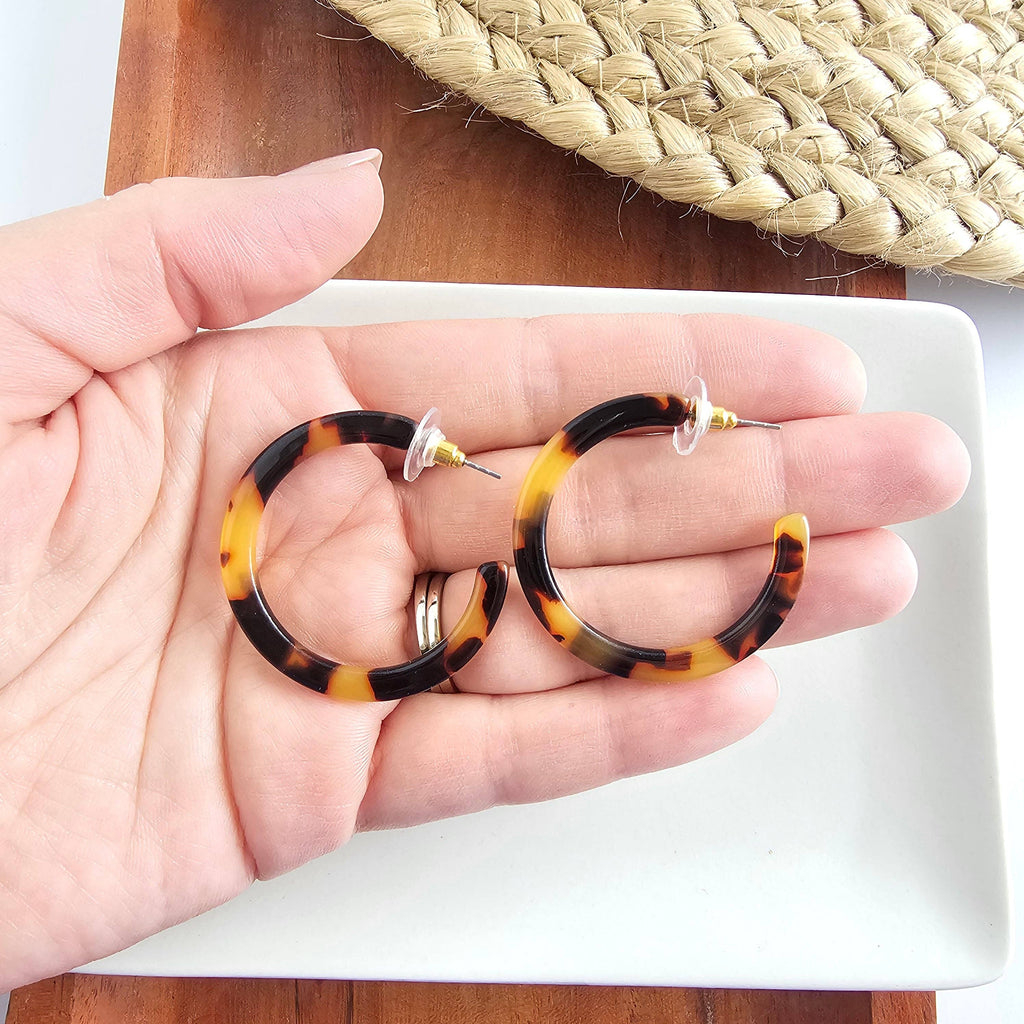 Camy Hoops - Tortoise // Jewelry, Earrings, Fall