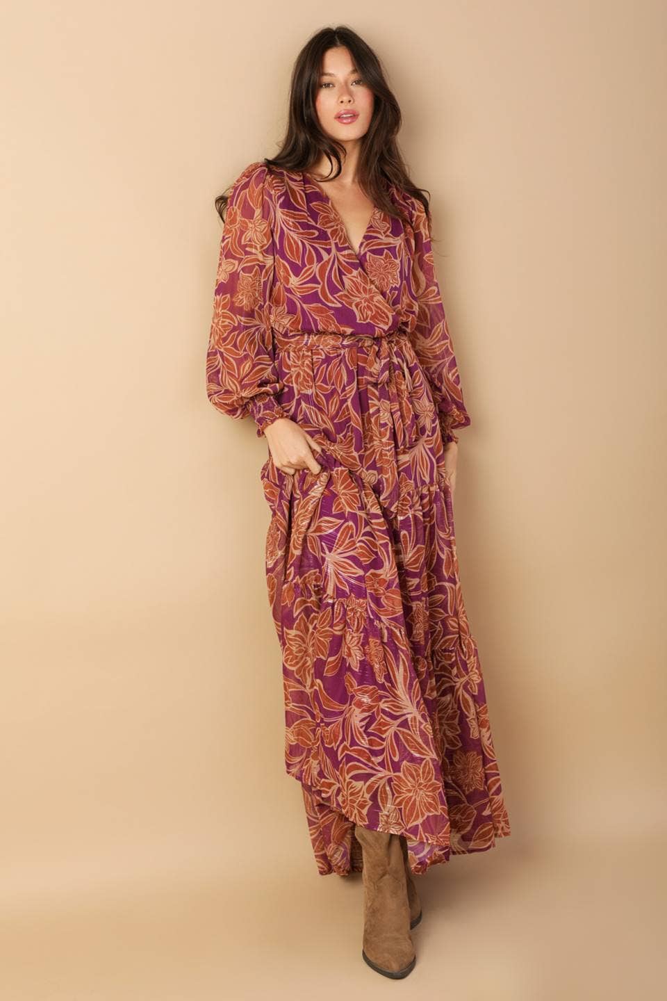 A printed woven maxi dress - ID21781