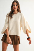 Button Sleeve Pullover