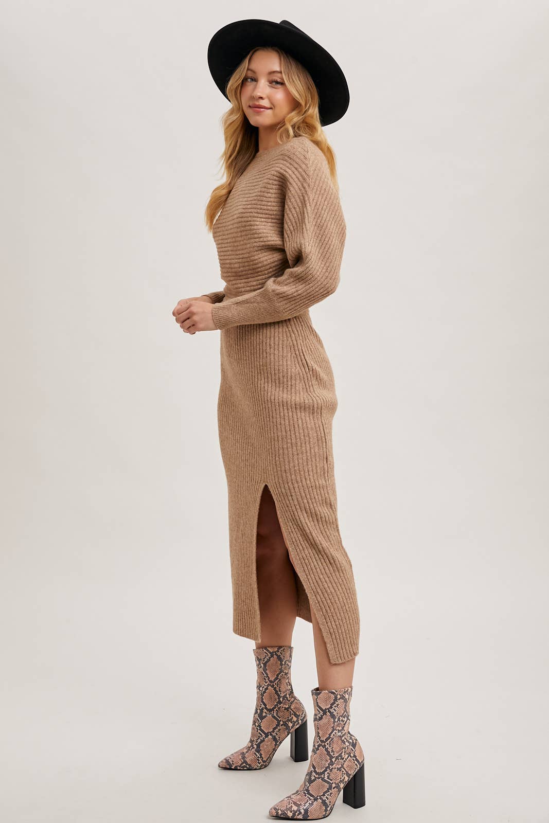 Side Slit Midi Dress