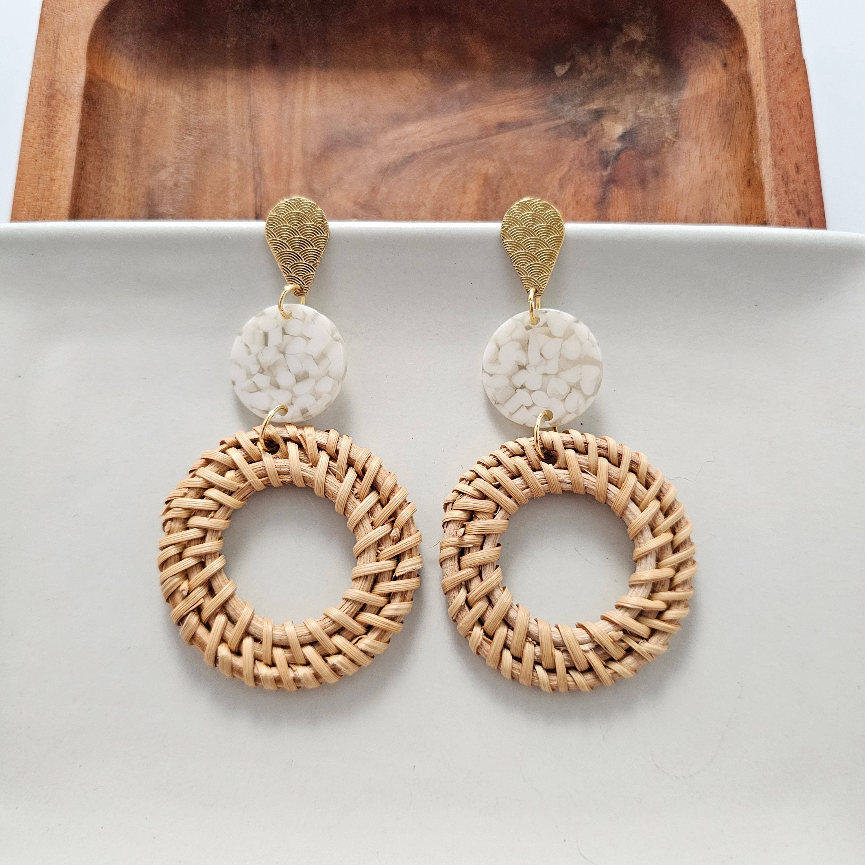 Lana Earrings - Dark Rattan // Resort, Jewelry