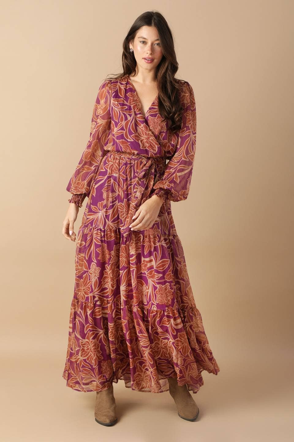 A printed woven maxi dress - ID21781