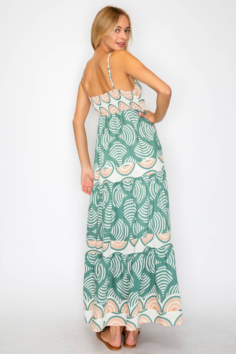 Olive Shell Maxi Dress