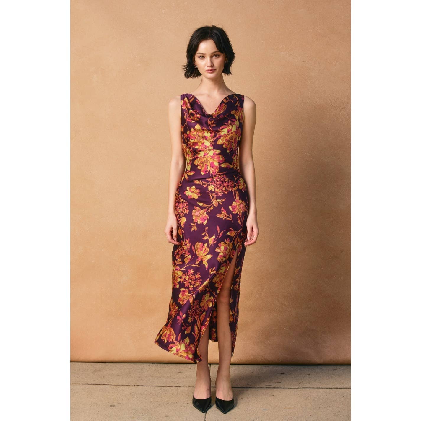 Carlie Drape Neck Dress