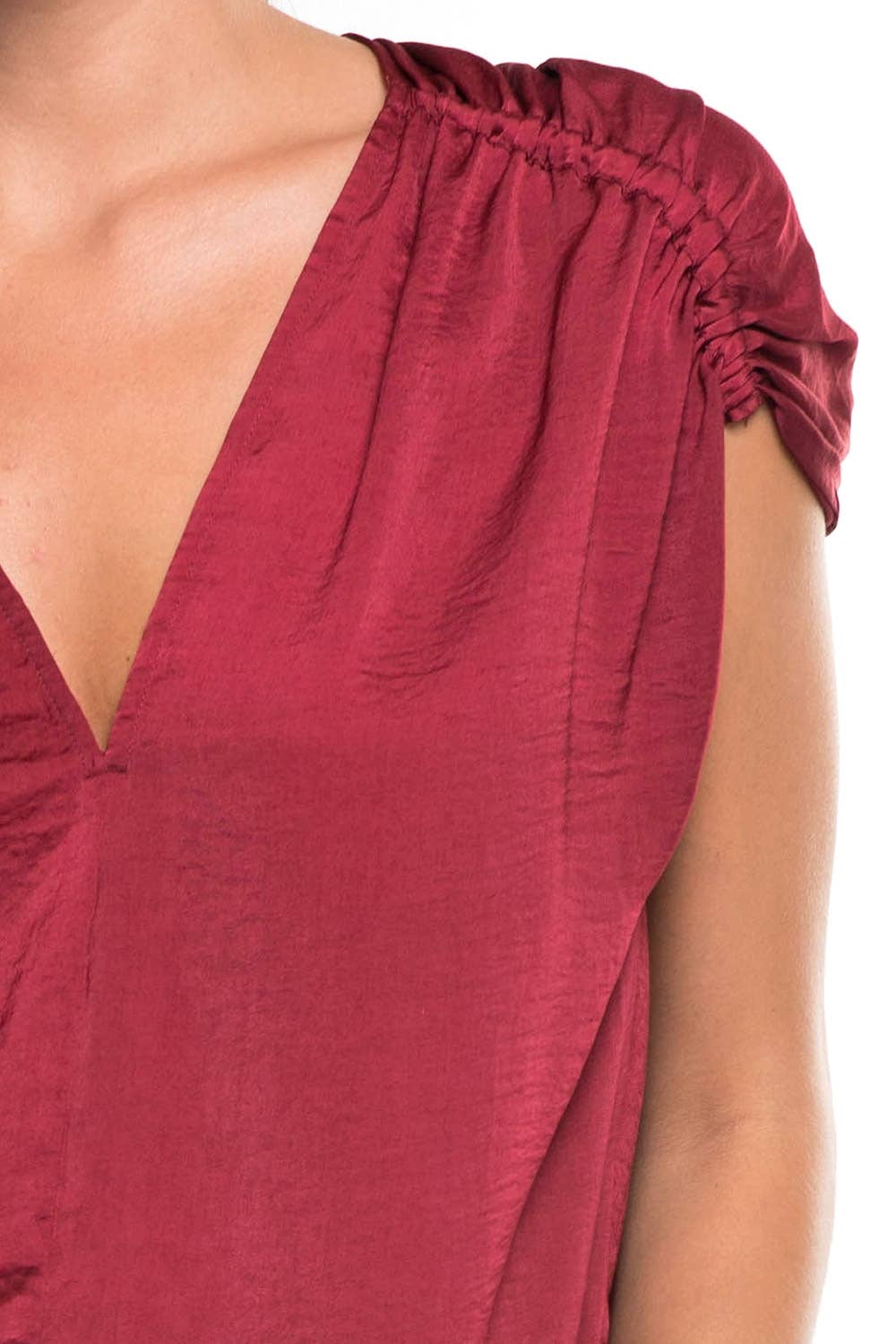 Holiday Satin Short Sleeve Top