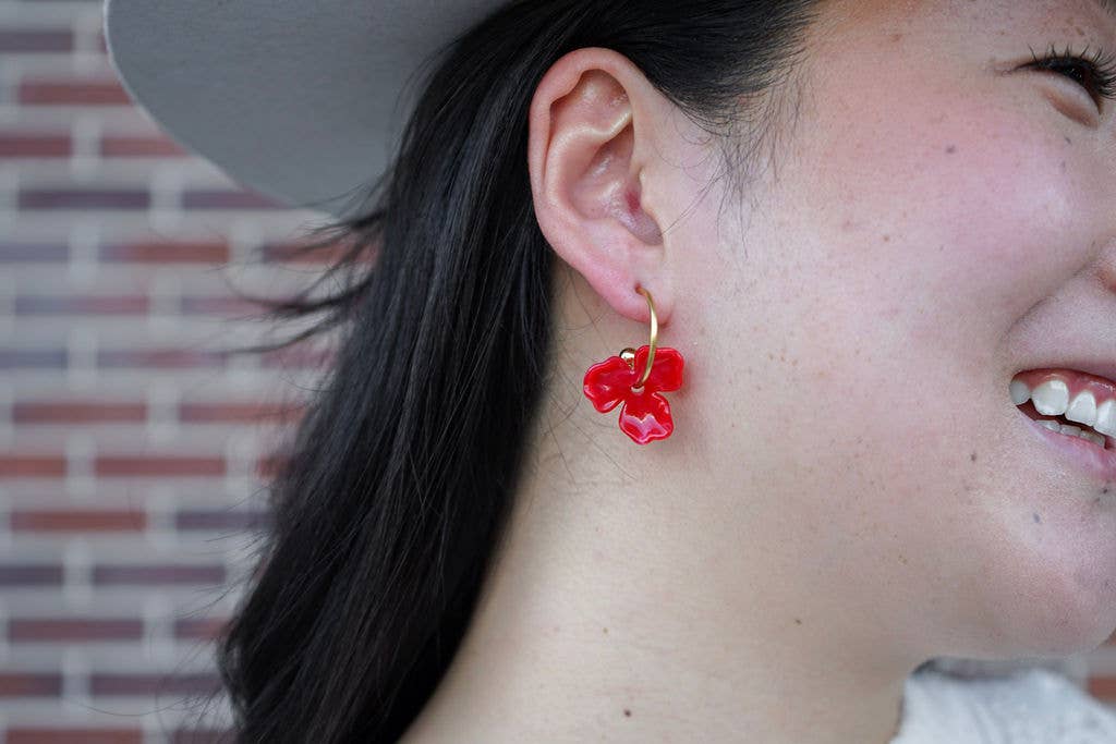 Magnolia Hoops - Poppy Red // Jewelry, Earrings, Fall