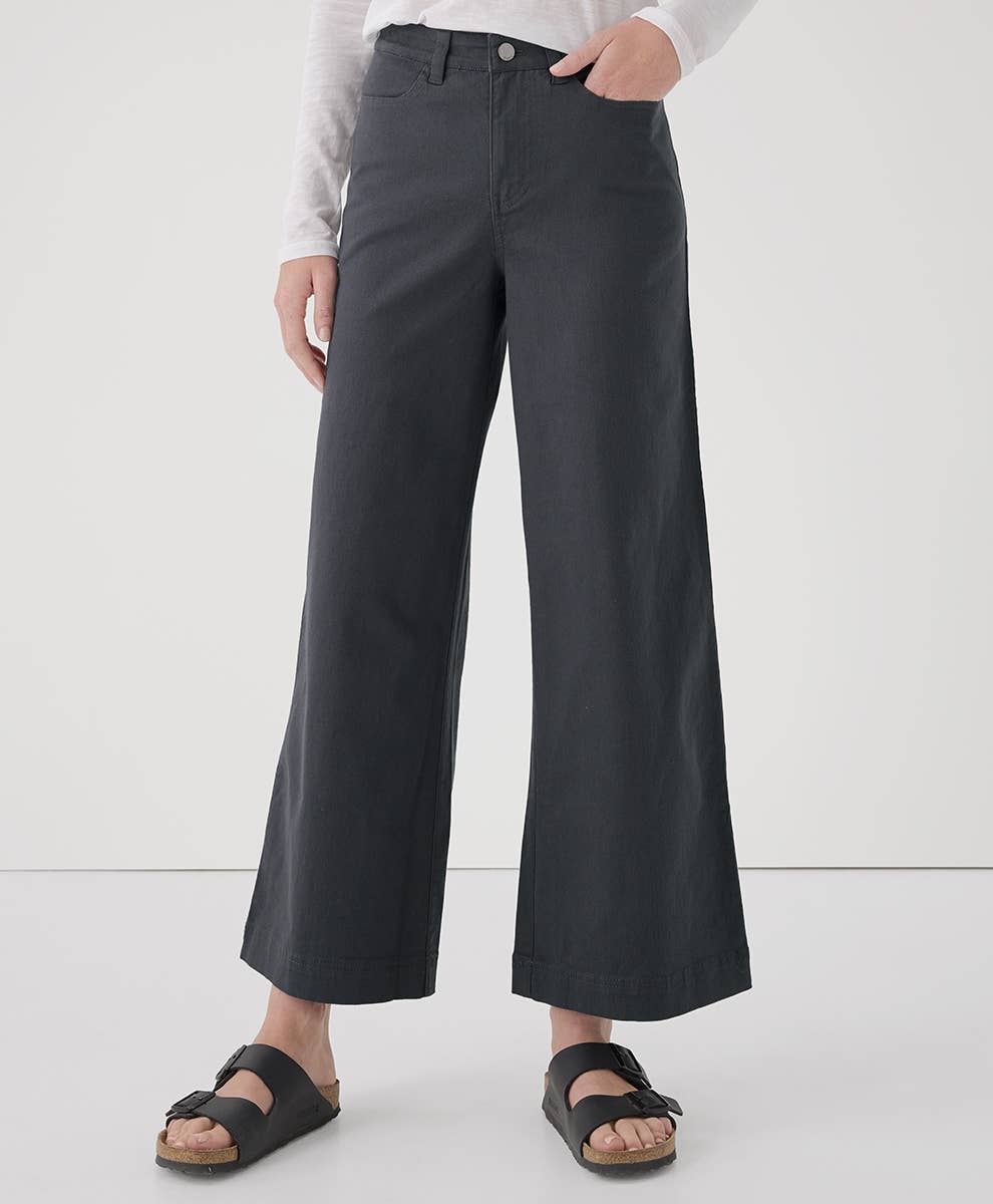 Women's Stretch Twill Denim Wide Leg Pant