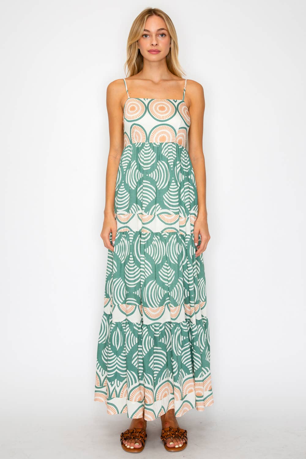 Olive Shell Maxi Dress