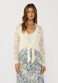 Open Crochet Tie Front Top