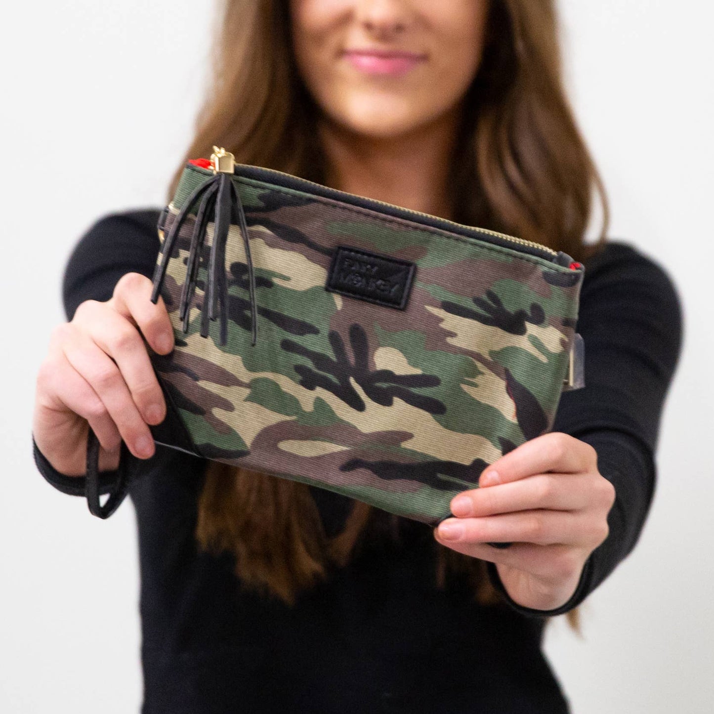 Corner Detail Wristlet- Camouflage Print