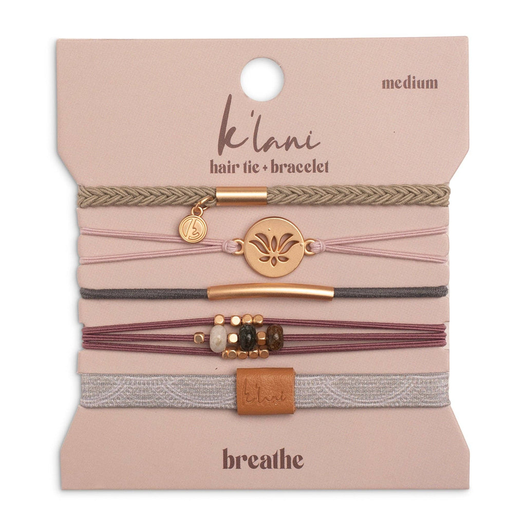 "Breathe" Lotus Flower Earthy Tones Hair Tie Bracelets
