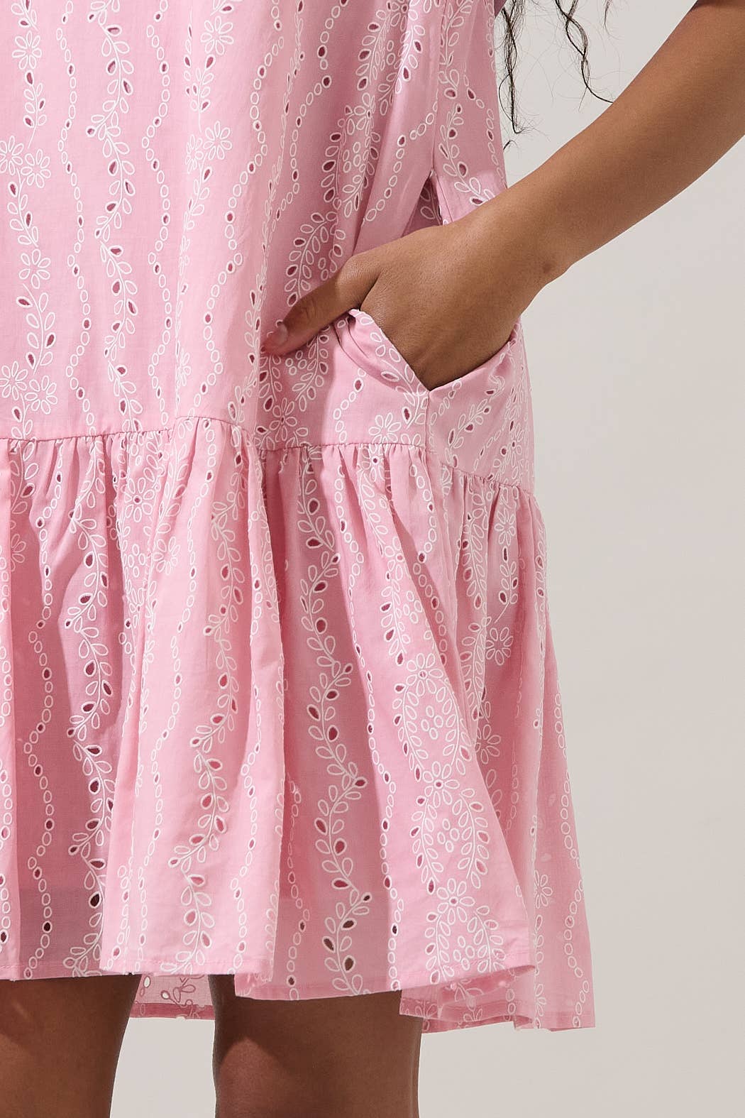 Azari Shift Mini Dress Eyelet