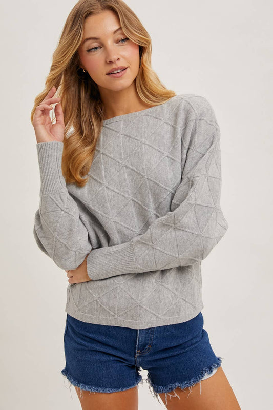 Boat Neck Diamond Sweater