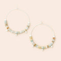 Stone Disc Hoop Earring - Amazonite/Silver