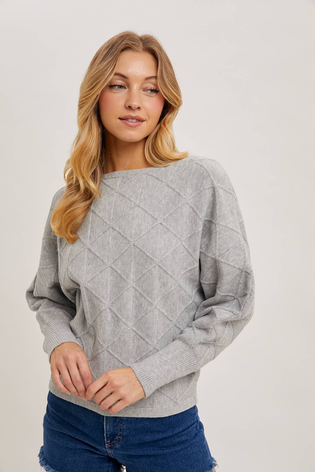 Boat Neck Diamond Sweater