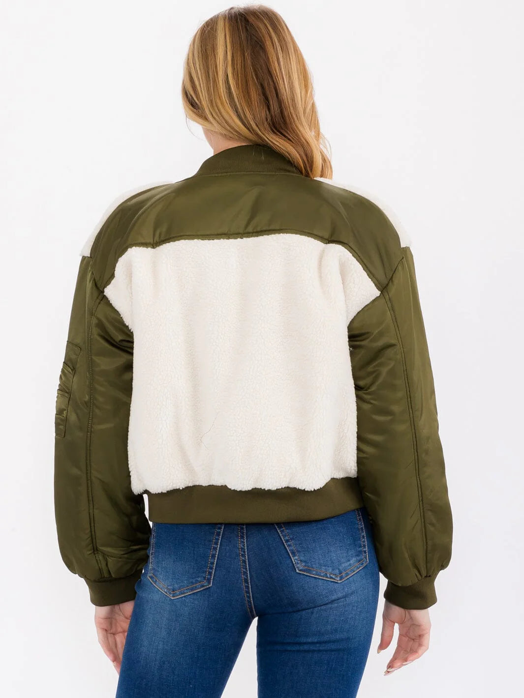 Sherpa Contrast Bomber Jacket