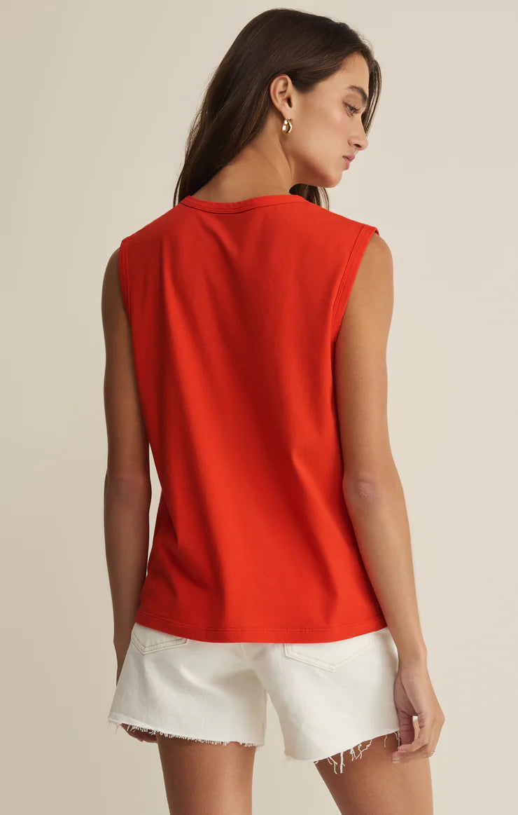 Z Supply Flag Patch Muscle Tank Lychee