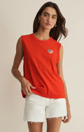 Z Supply Flag Patch Muscle Tank Lychee