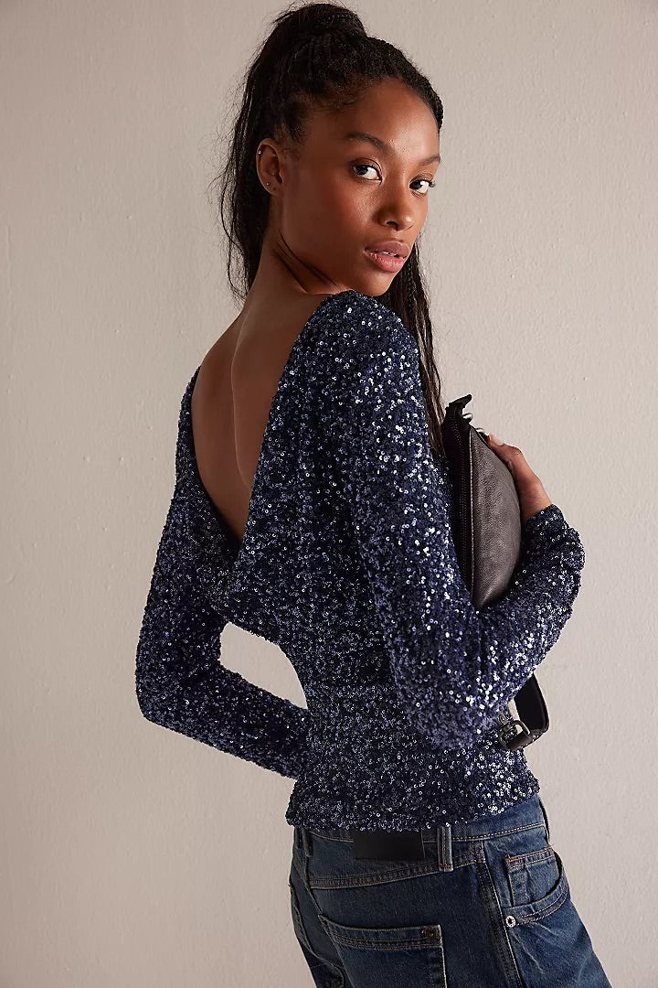 Free People Leading the Way Sequin Top