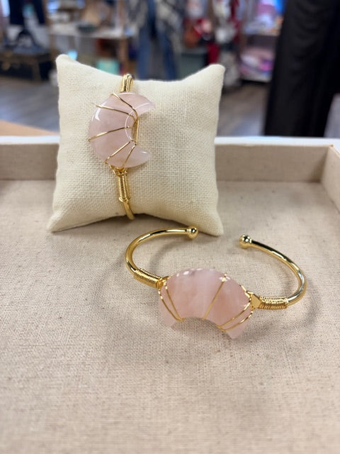 508 Rose quartz moon bracelet