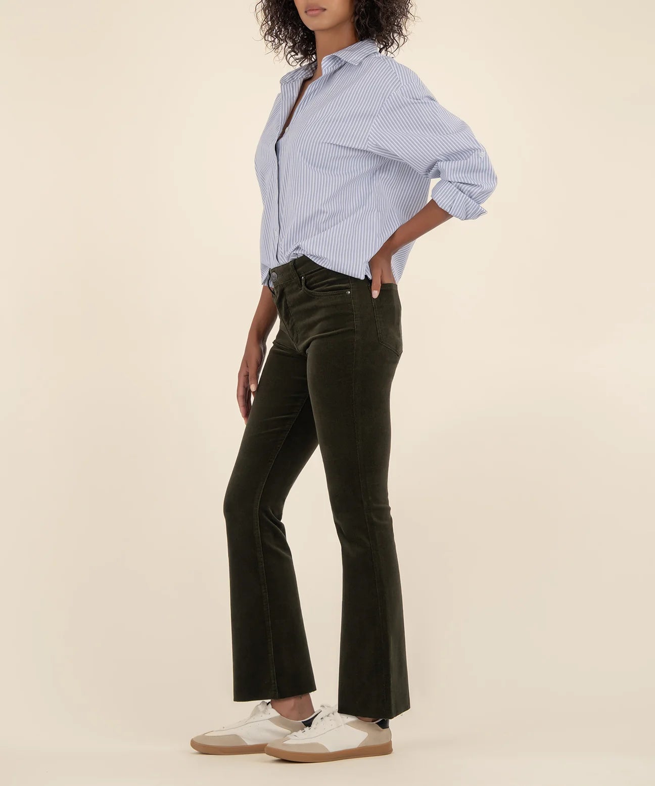 Kut Corduroy Pewter Green Jean
