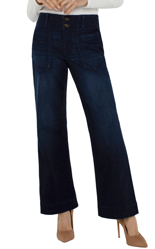 Patch Pocket Wide Leg Trouser by Liverpool