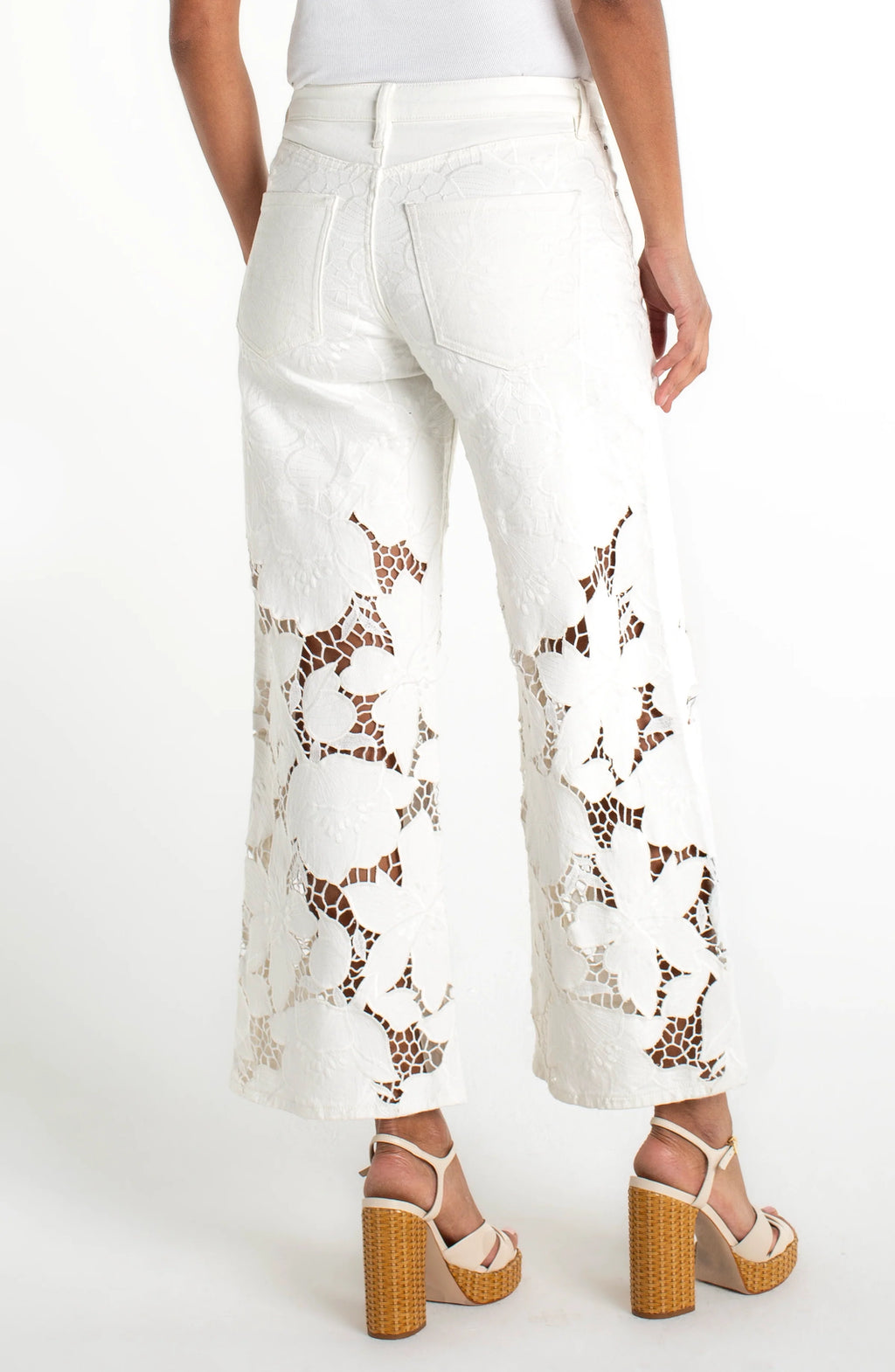 Stride Wide Leg with Floral Cutwork by Liverpool