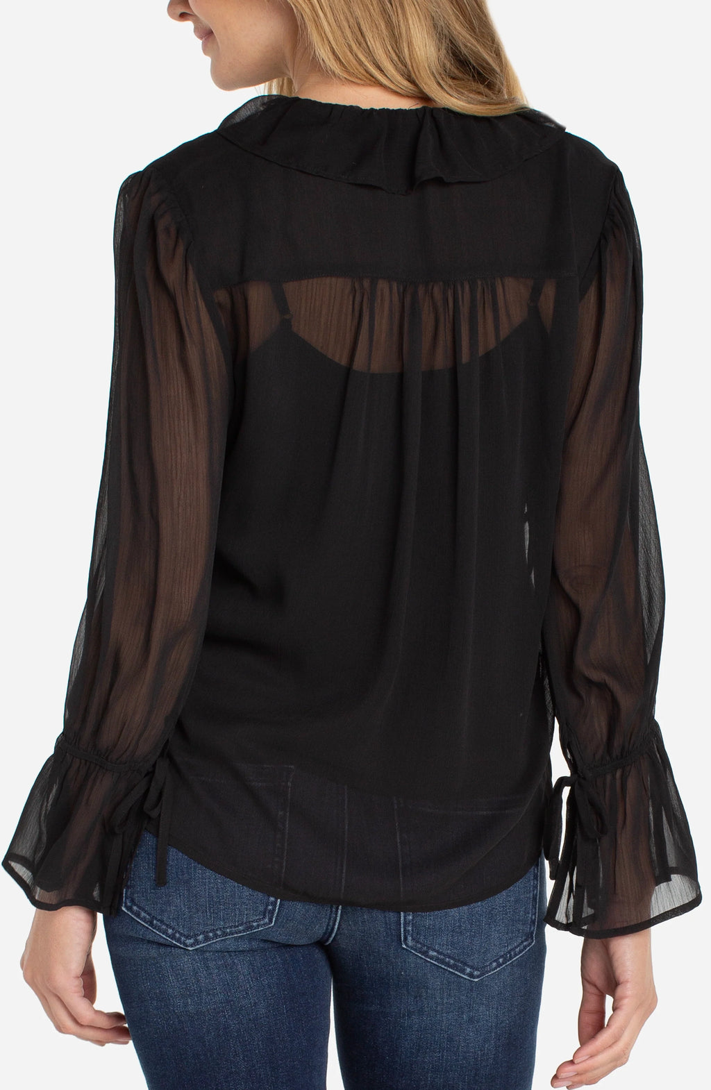 Long Sleeve Ruffle Front Shirt by Liverpool