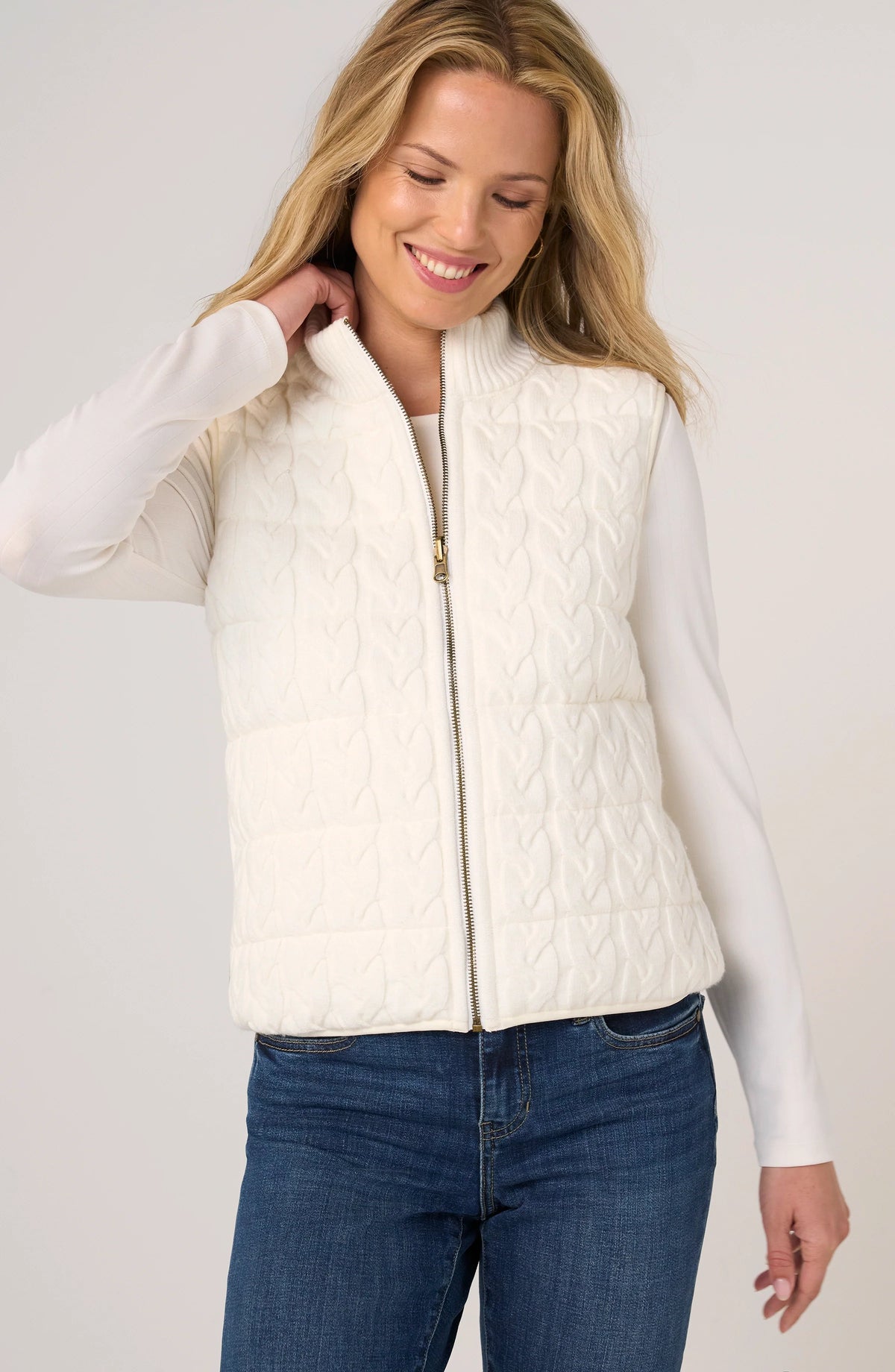 Sleeveless Reversible Quilted Sweater Vest by Liverpool
