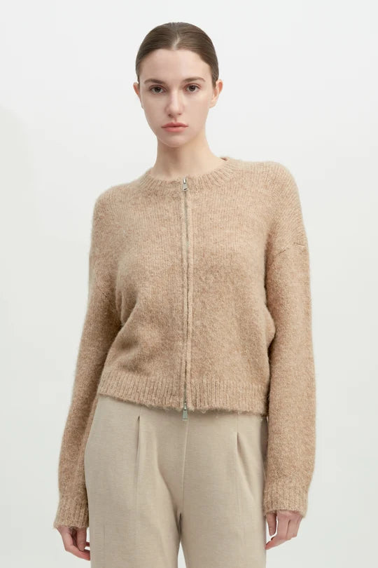 Common Knit Alpaca Bomber Jacket