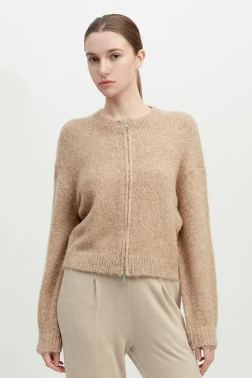 Common Knit Alpaca Bomber Jacket